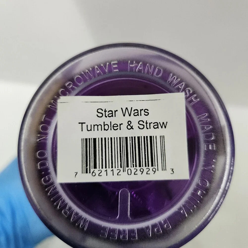 4 Pcs Star Wars Empire Strikes Back Tumbler Cup w/ Straw Purple Plastic 167